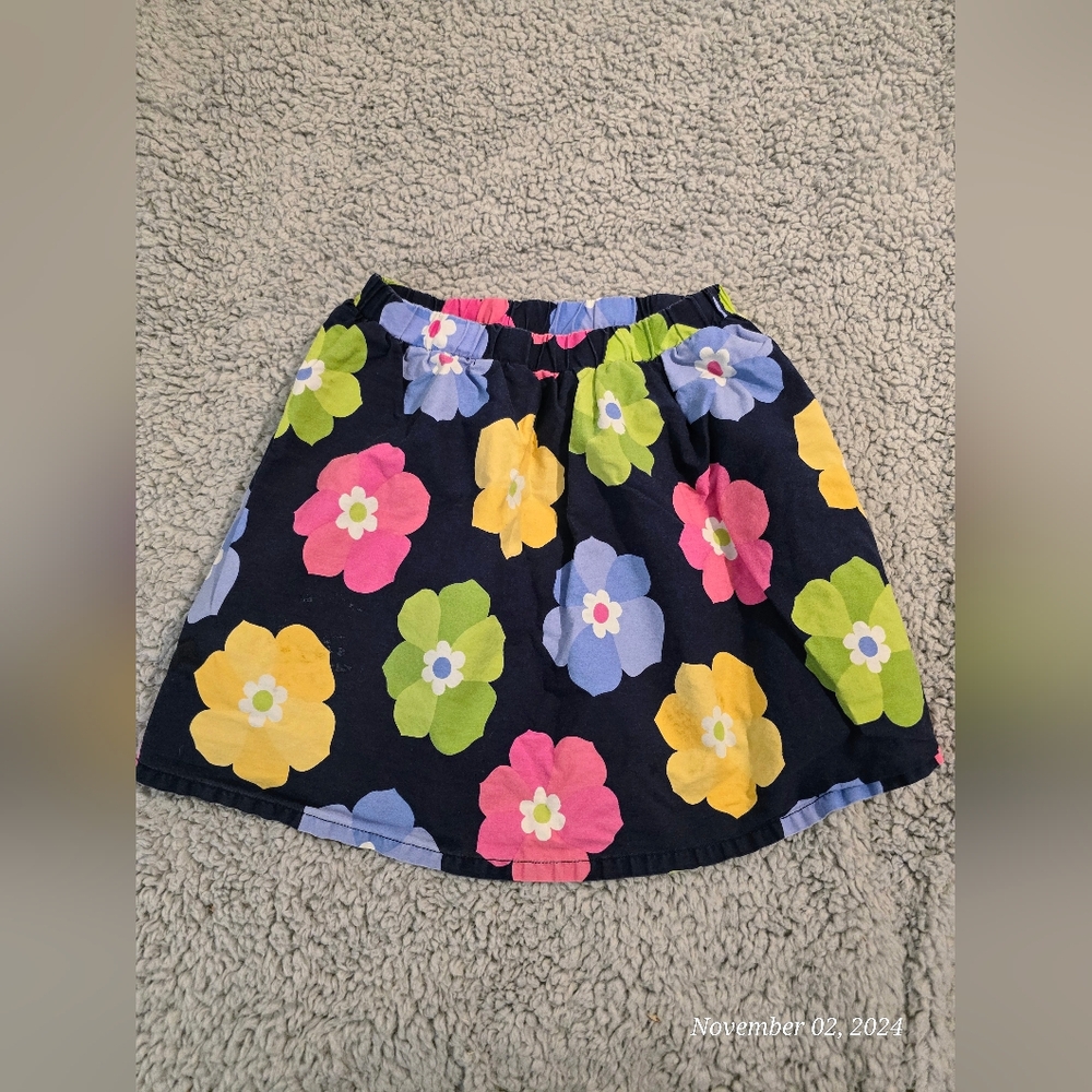 Gymboree, Navy multicolor floral skirt, girls size 6